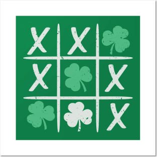 St Patrick's Day Tic-Tac-Toe Lucky Shamrock Posters and Art